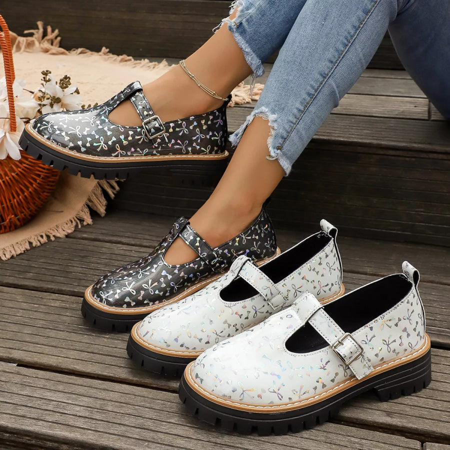 Round Toe Platform Loafers Apparel and Accessories