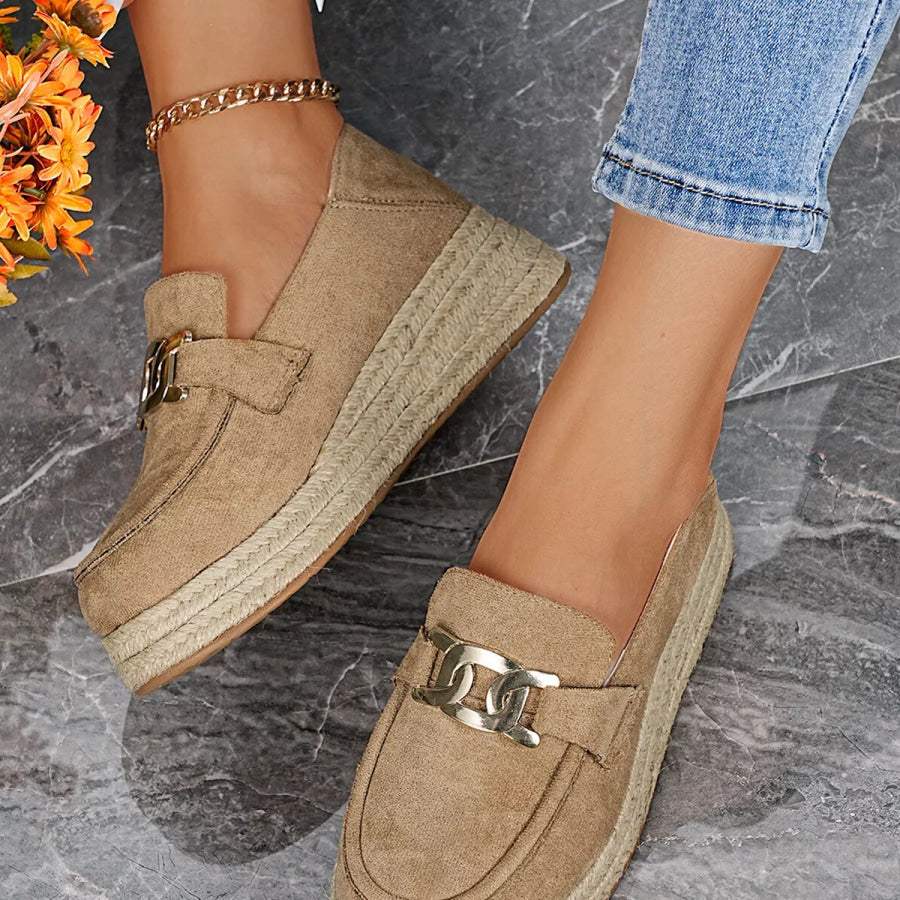 Round Toe Platform Loafers Apparel and Accessories