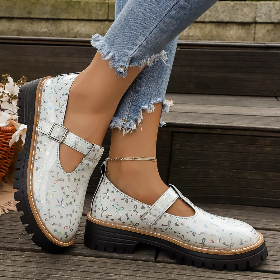 Round Toe Platform Loafers Apparel and Accessories