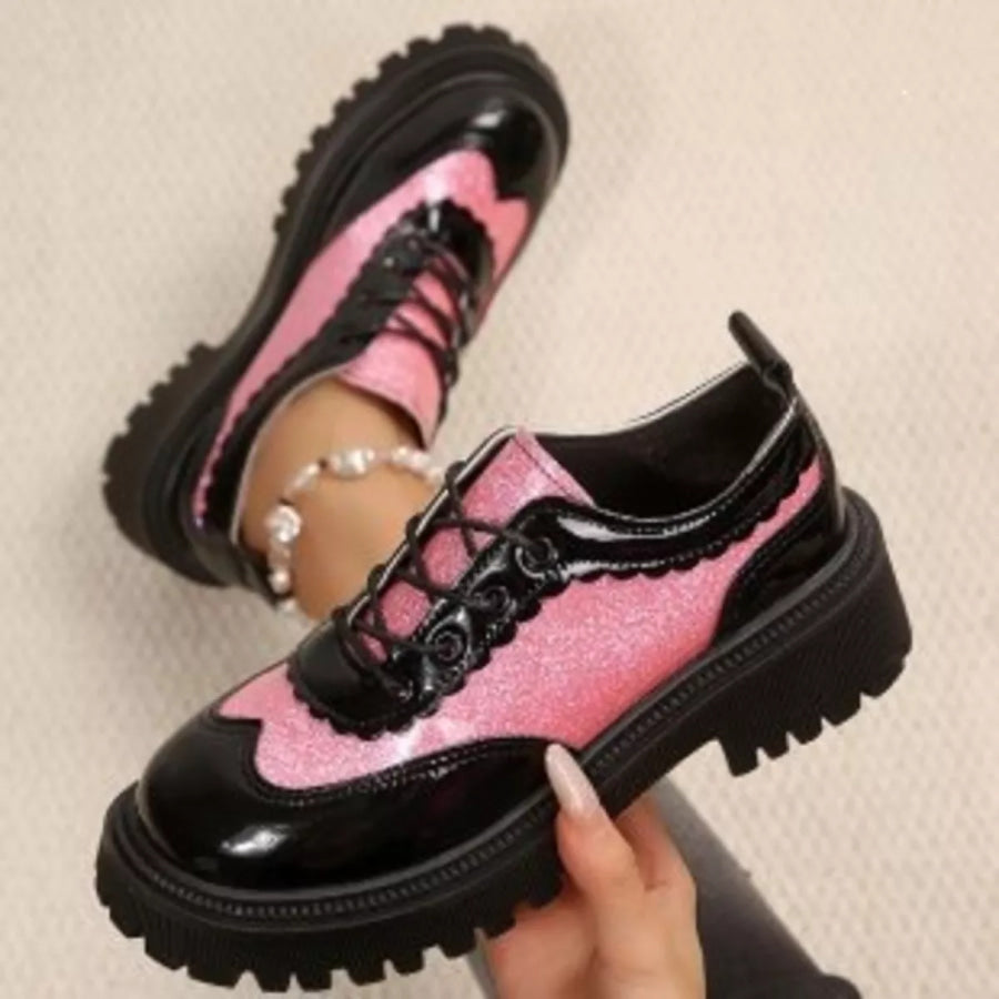 Round Toe Platform Loafers Apparel and Accessories