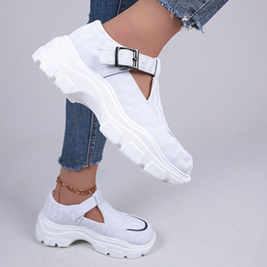 Round Toe Platform Loafers Apparel and Accessories