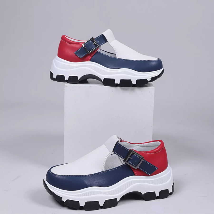 Round Toe Platform Loafers Apparel and Accessories