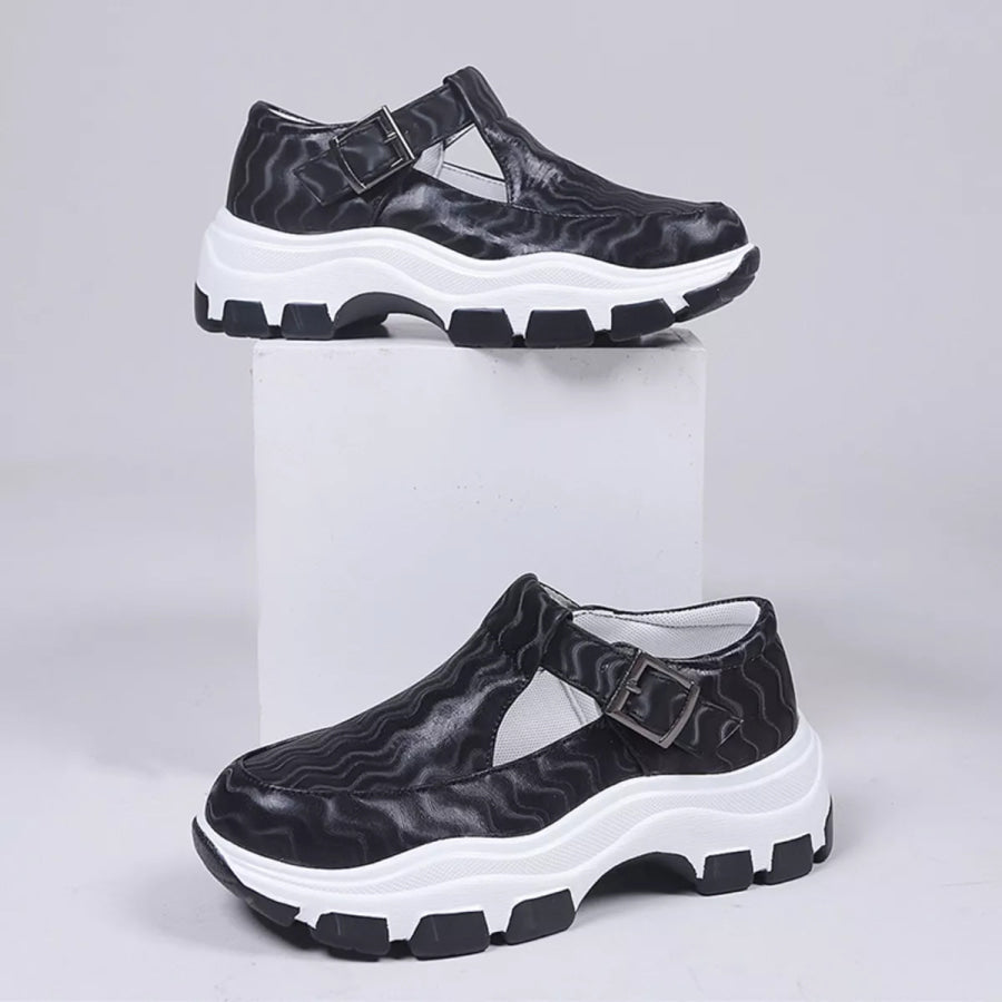 Round Toe Platform Loafers Apparel and Accessories