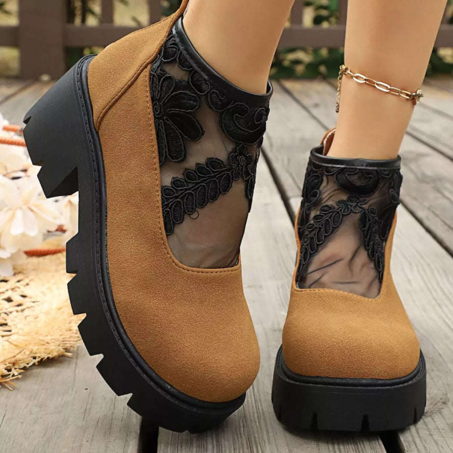 Round Toe Platform Loafers Apparel and Accessories