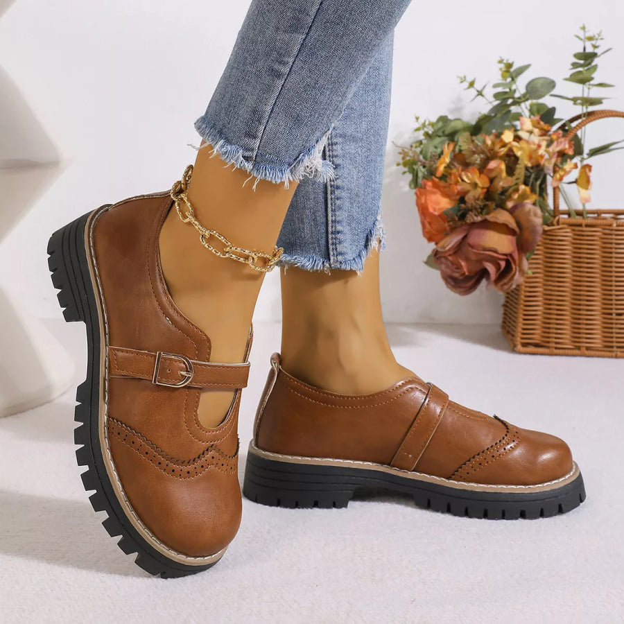 Round Toe Platform Loafers Apparel and Accessories