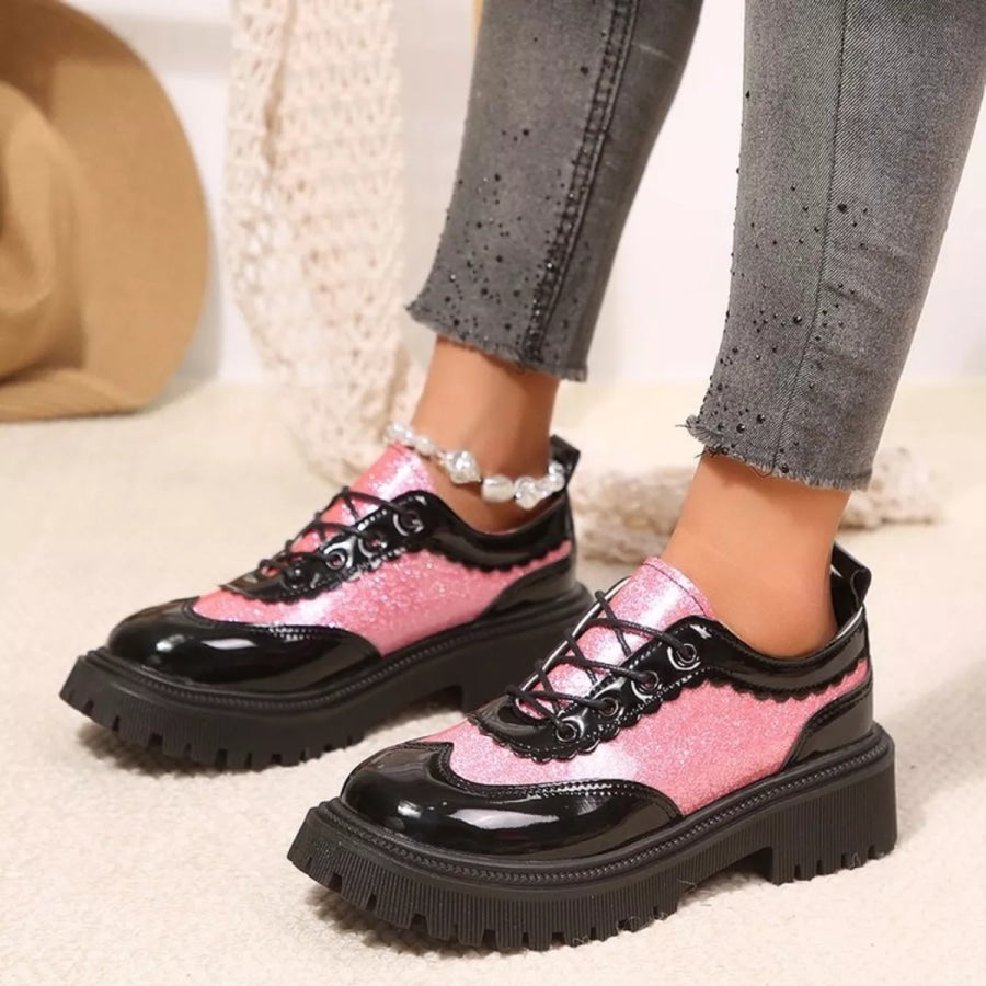 Round Toe Platform Loafers Apparel and Accessories