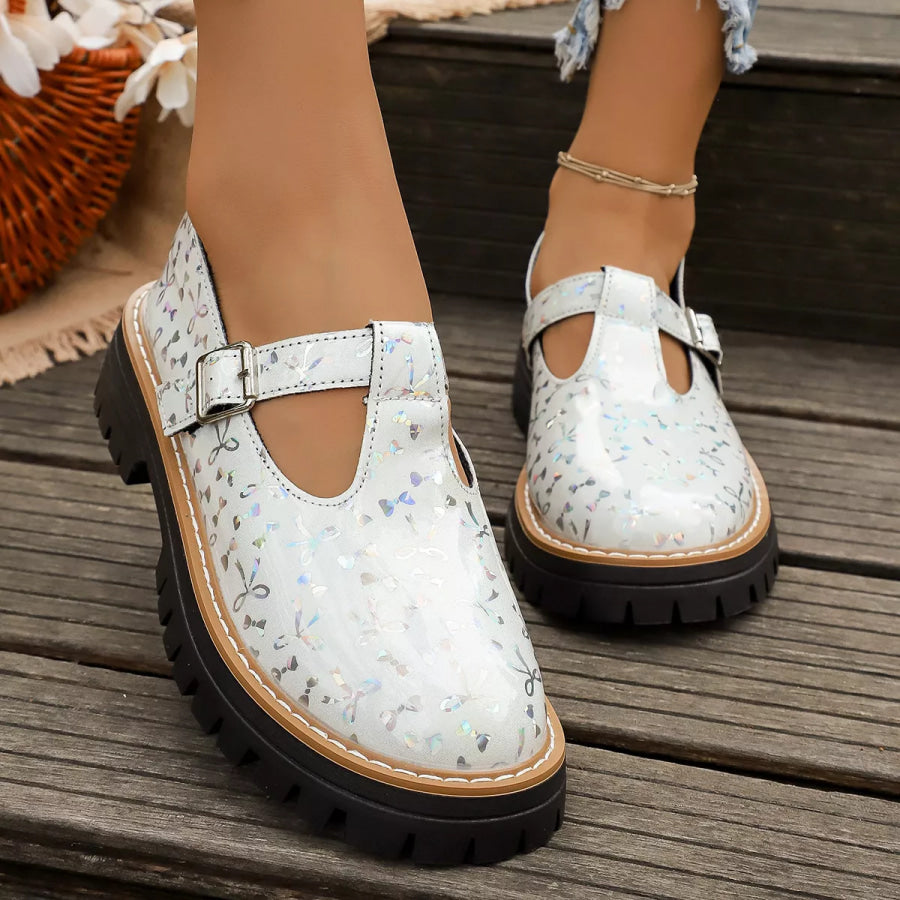 Round Toe Platform Loafers Apparel and Accessories