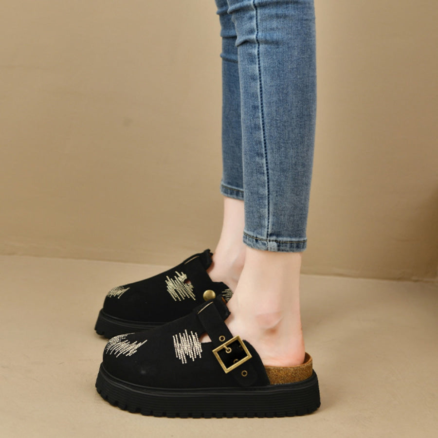Round Toe Platform Loafers Apparel and Accessories