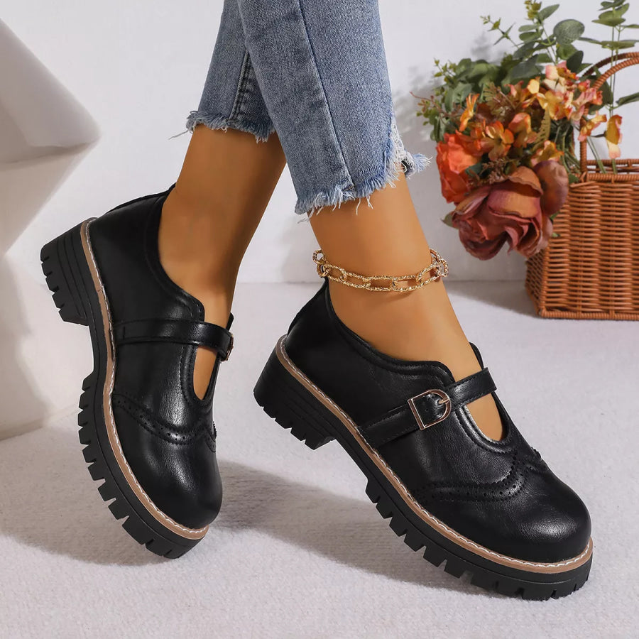 Round Toe Platform Loafers Apparel and Accessories