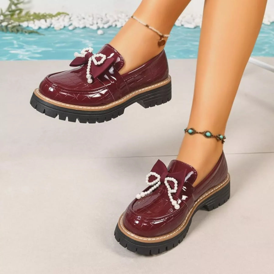 Round Toe Platform Loaferss Apparel and Accessories