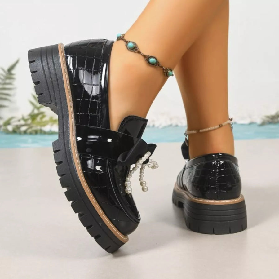 Round Toe Platform Loaferss Apparel and Accessories
