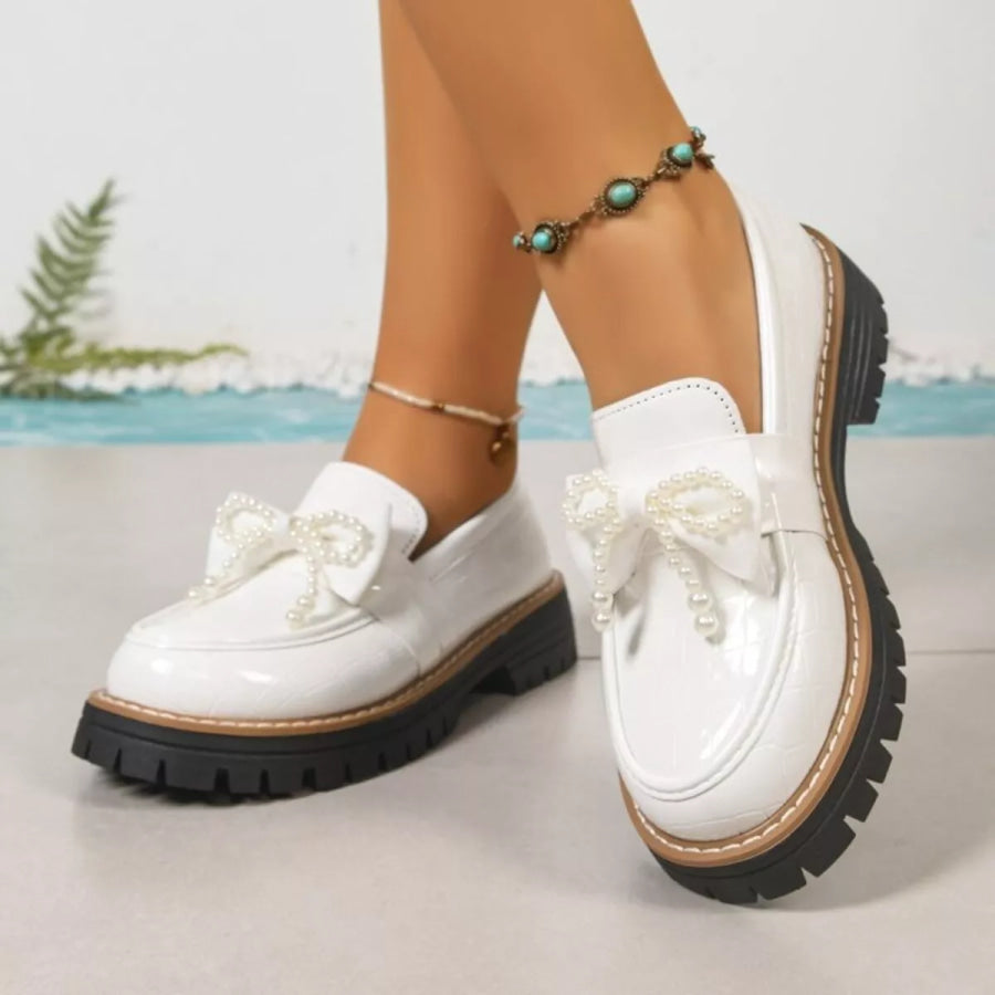 Round Toe Platform Loaferss Apparel and Accessories