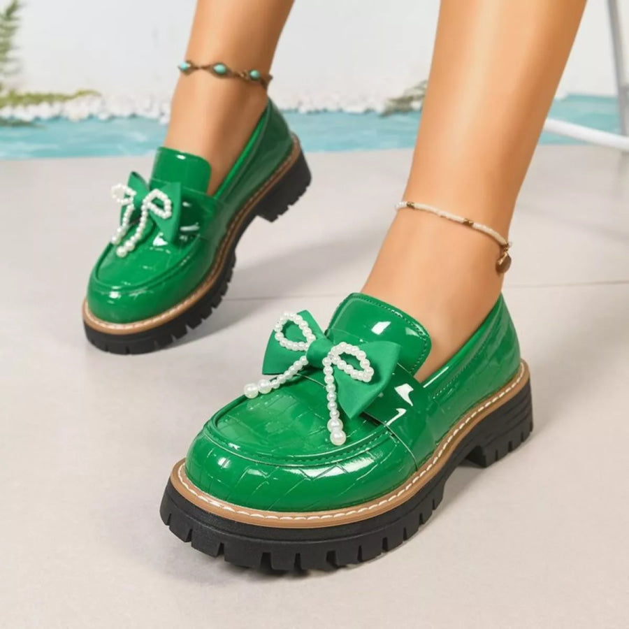 Round Toe Platform Loaferss Apparel and Accessories