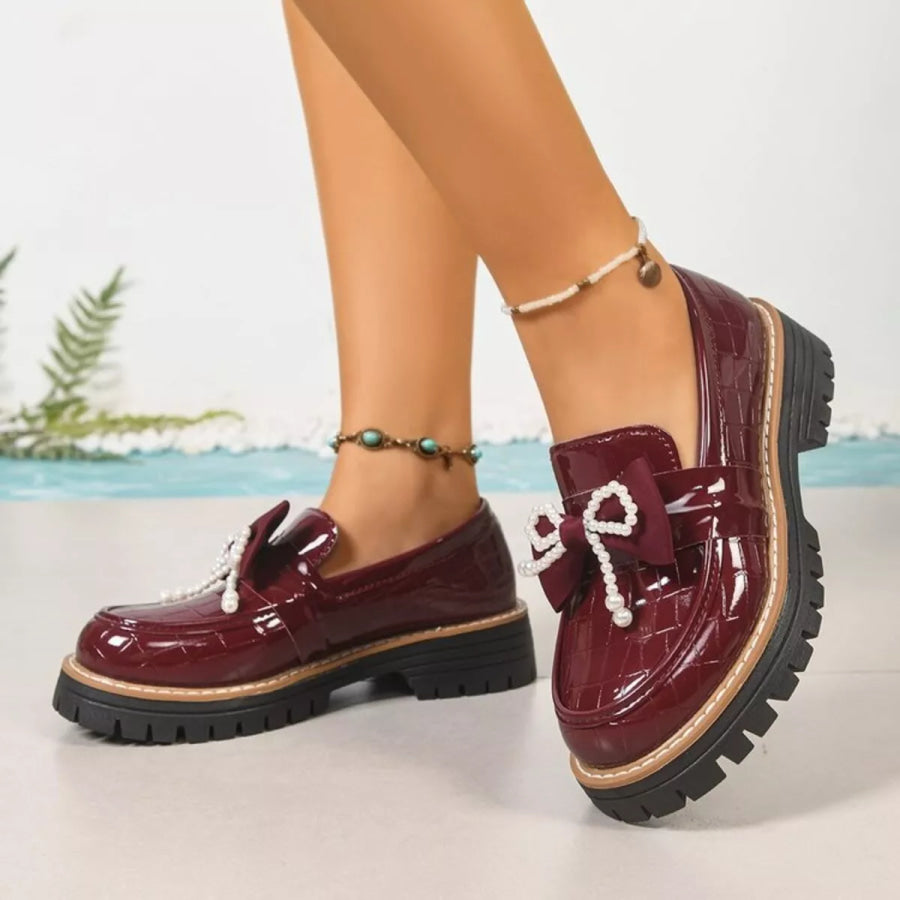 Round Toe Platform Loaferss Apparel and Accessories