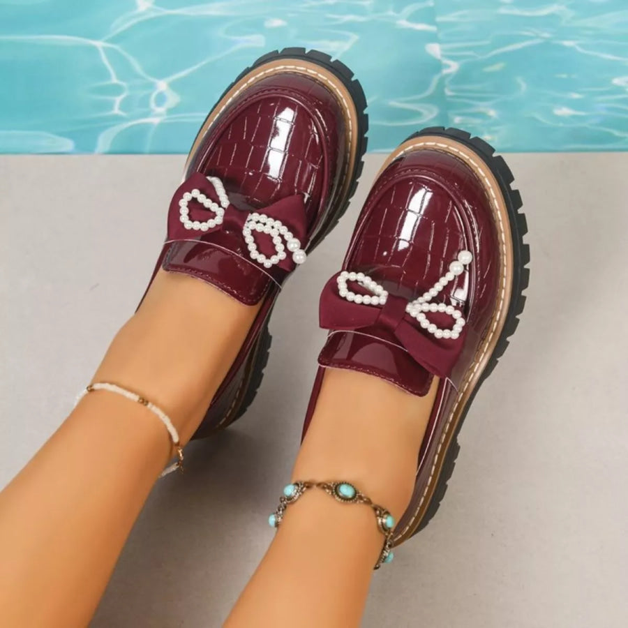 Round Toe Platform Loaferss Apparel and Accessories