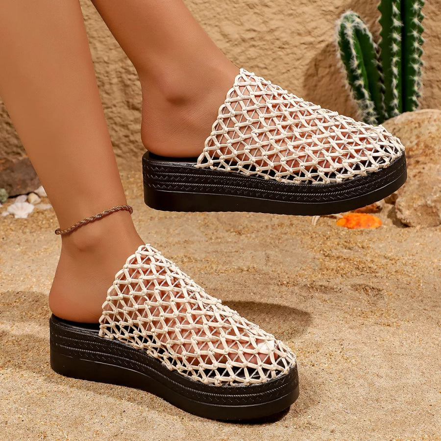 Round Toe Platform Sandals Apparel and Accessories