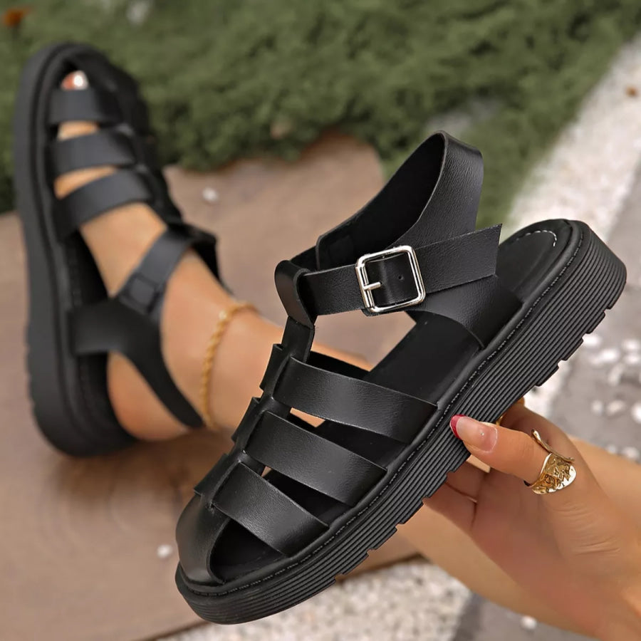 Round Toe Platform Sandals Apparel and Accessories