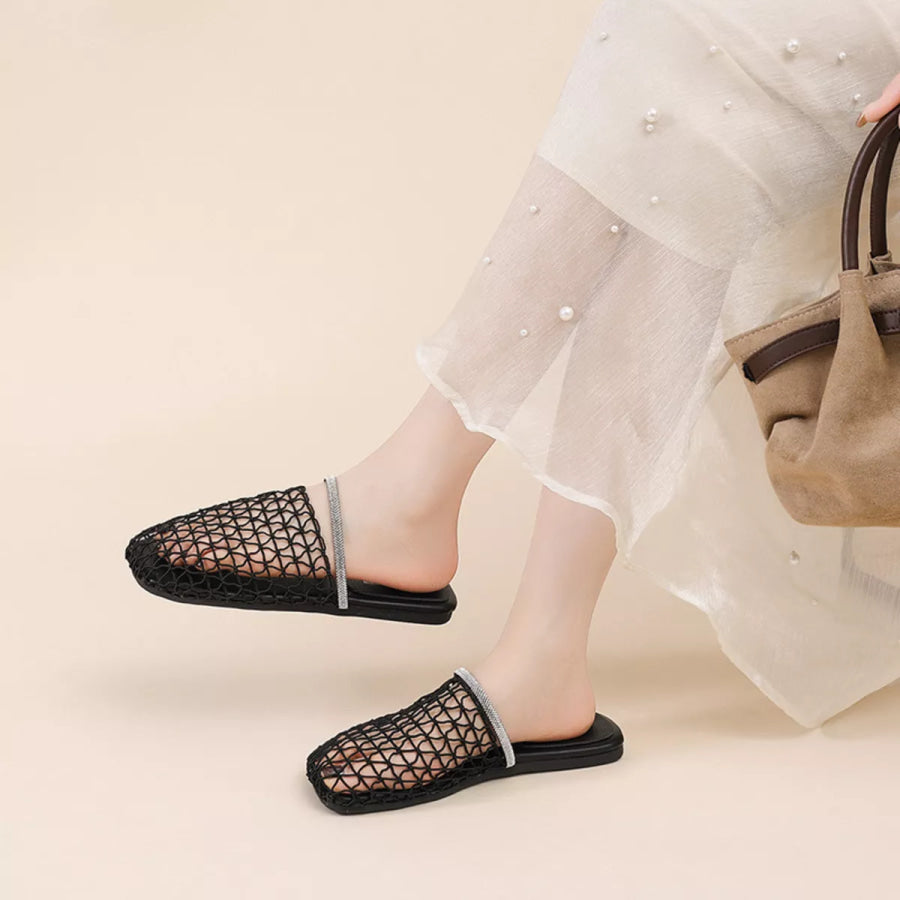 Round Toe Platform Sandals Black / 35 Apparel and Accessories
