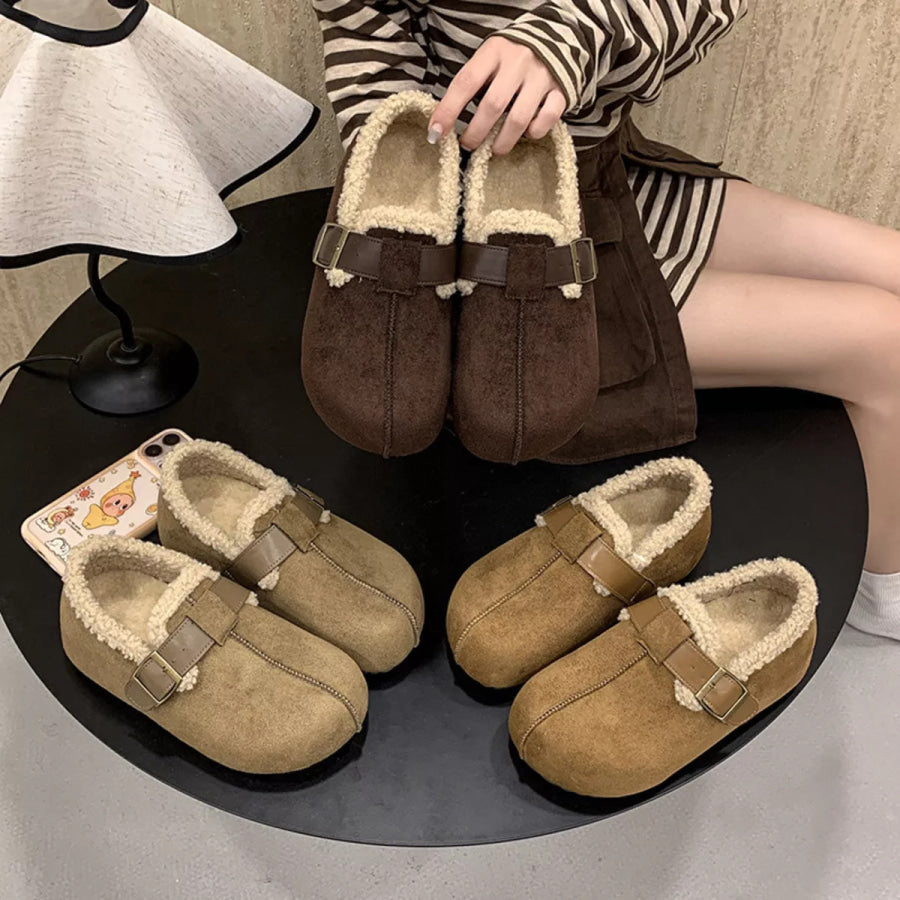 Round Toe Platform Slip-Ons Apparel and Accessories