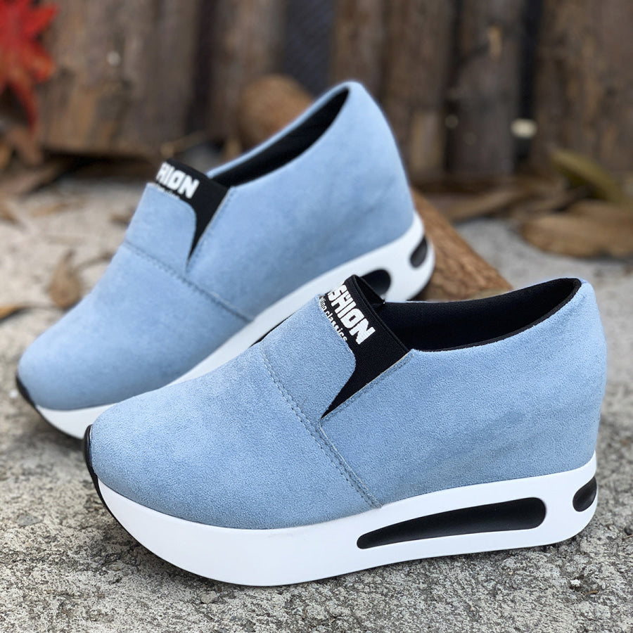 Round Toe Platform Slip-Ons Apparel and Accessories