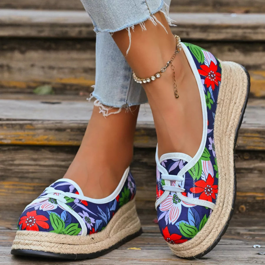 Round Toe Platform Slip-Ons Apparel and Accessories
