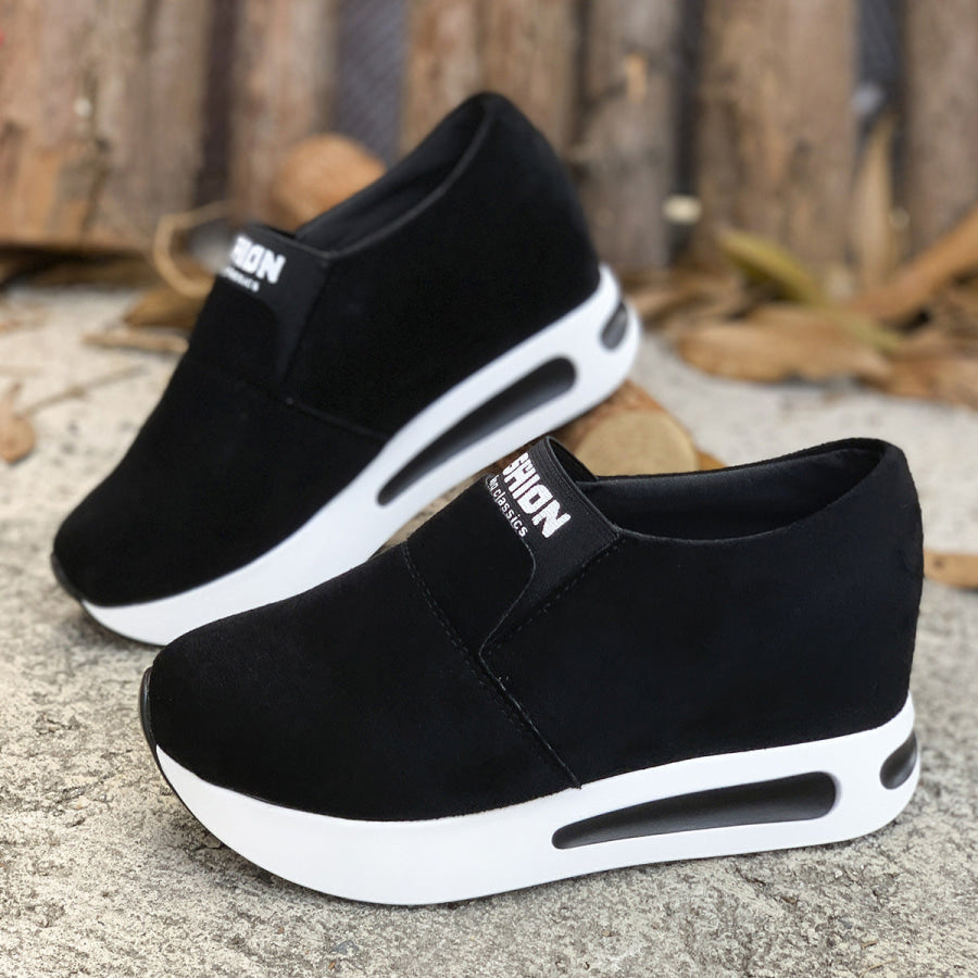 Round Toe Platform Slip-Ons Apparel and Accessories