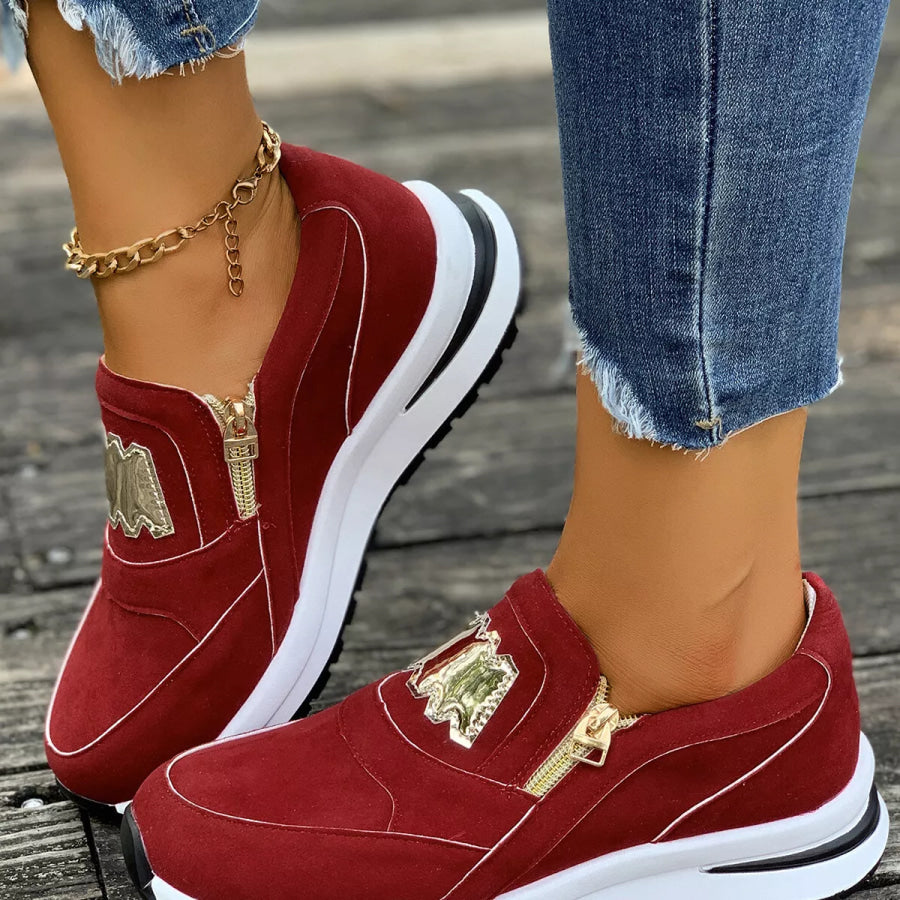 Round Toe Platform Slip-Ons Apparel and Accessories
