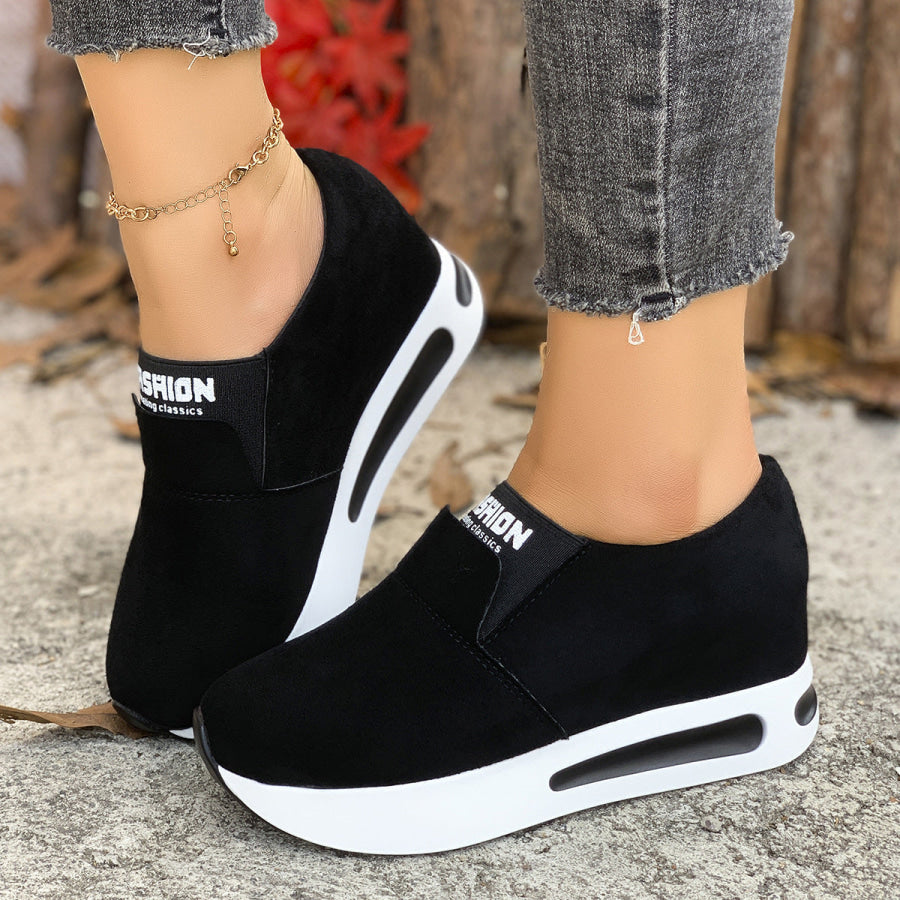 Round Toe Platform Slip-Ons Apparel and Accessories