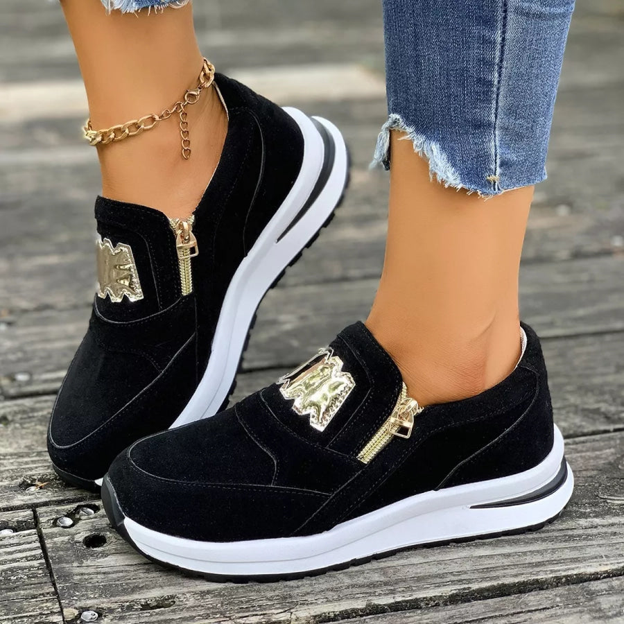 Round Toe Platform Slip-Ons Apparel and Accessories