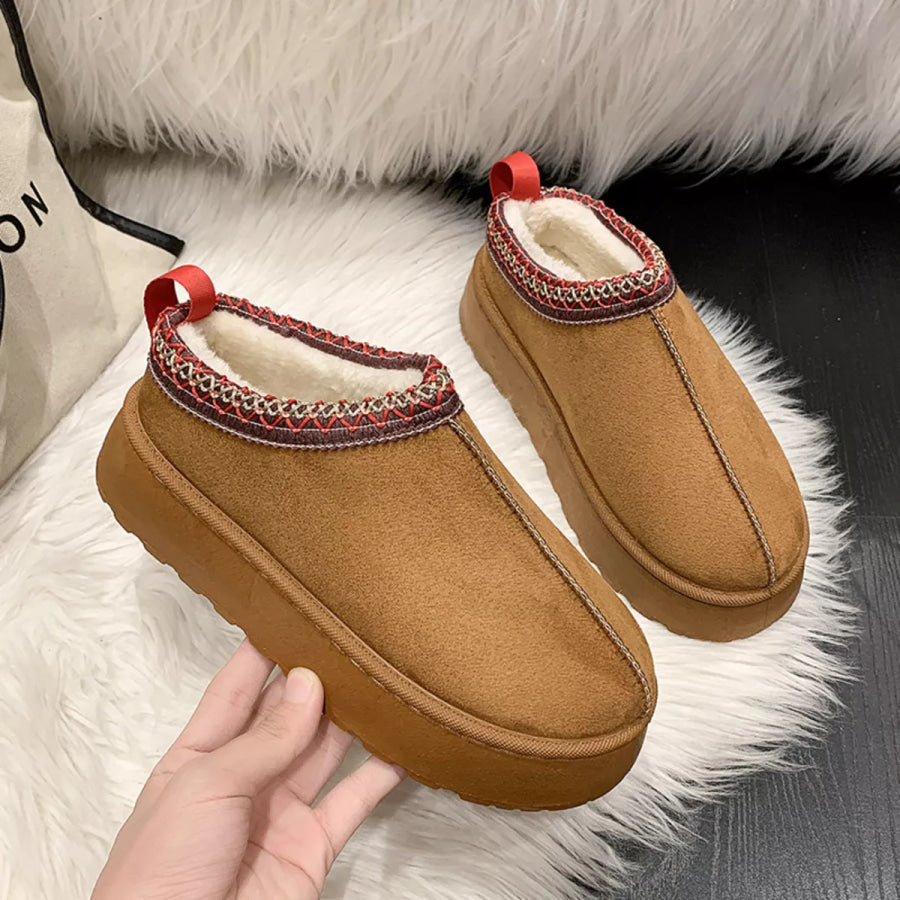 Round Toe Platform Slip-Ons Apparel and Accessories