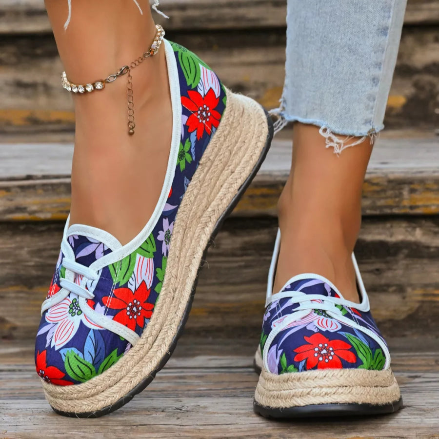 Round Toe Platform Slip-Ons Apparel and Accessories