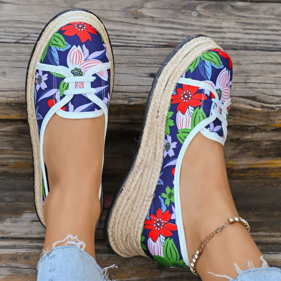 Round Toe Platform Slip-Ons Apparel and Accessories