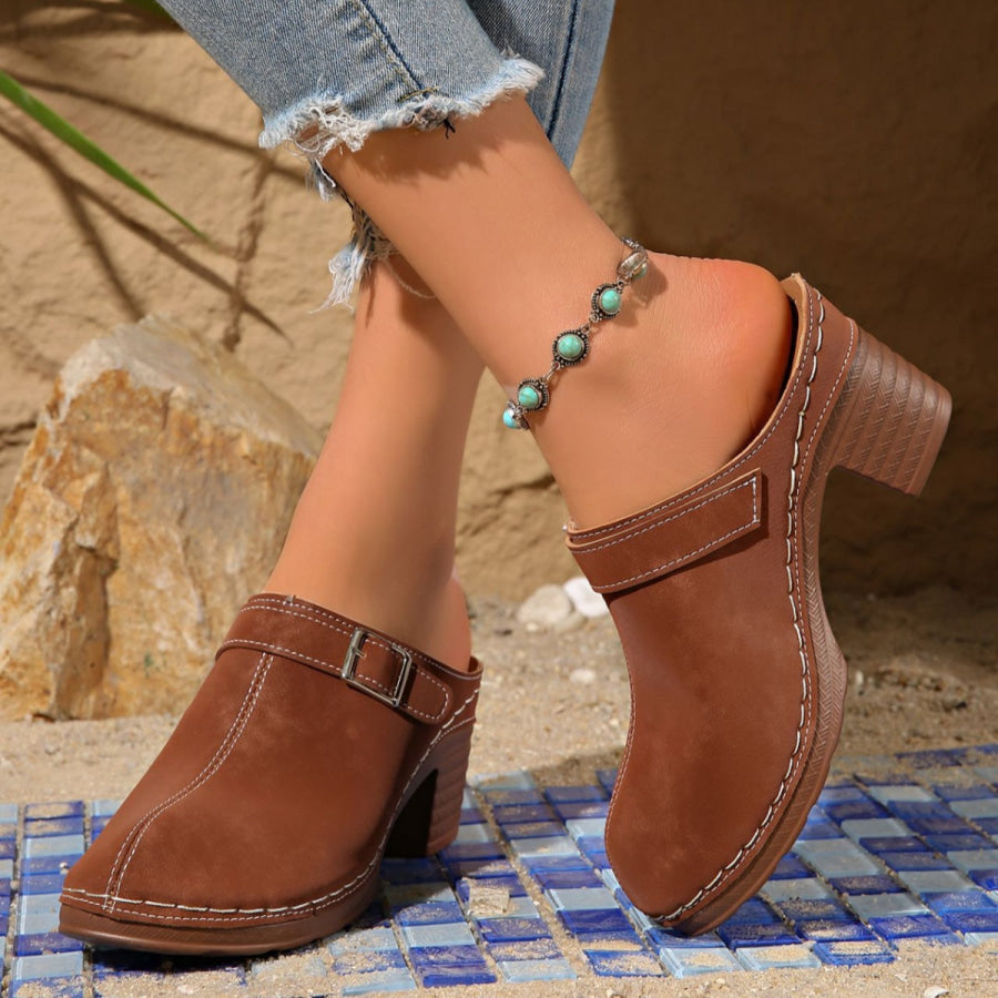 Round Toe Platform Slip-Ons Apparel and Accessories