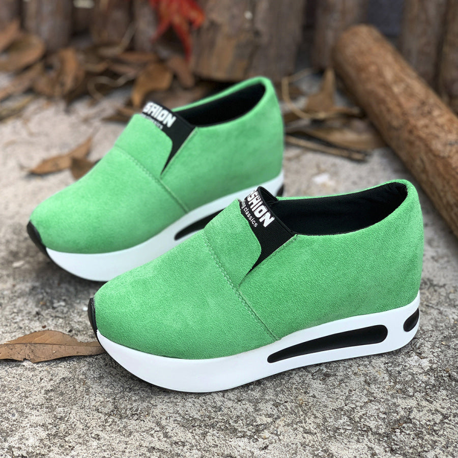 Round Toe Platform Slip-Ons Apparel and Accessories