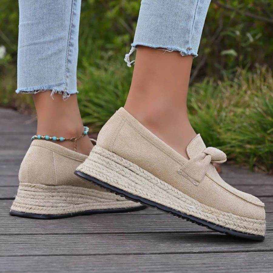Round Toe Platform Slip-Ons Apparel and Accessories