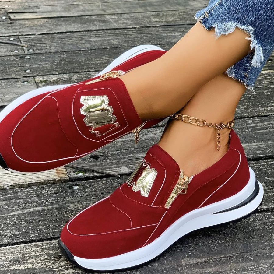 Round Toe Platform Slip-Ons Apparel and Accessories