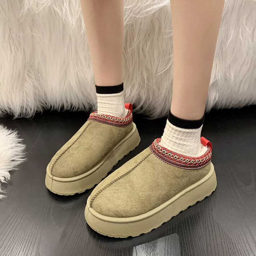 Round Toe Platform Slip-Ons Apparel and Accessories