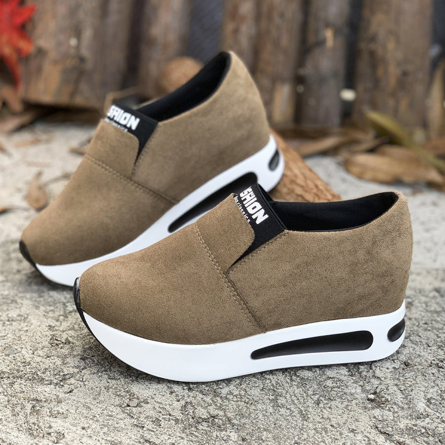 Round Toe Platform Slip-Ons Apparel and Accessories