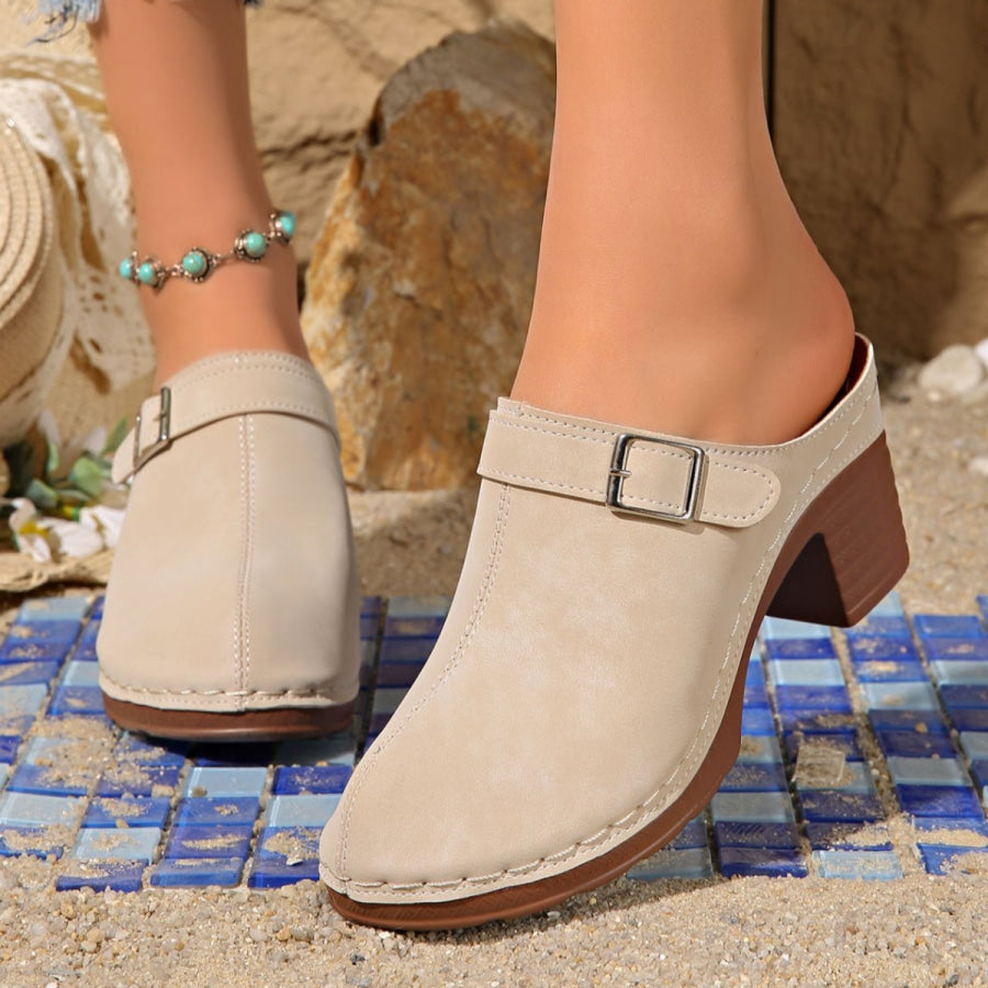 Round Toe Platform Slip-Ons Apparel and Accessories