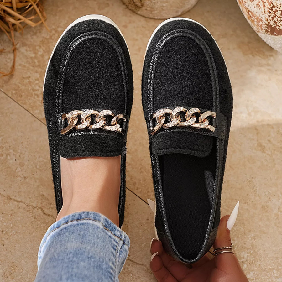 Round Toe Platform Slip-Ons Apparel and Accessories