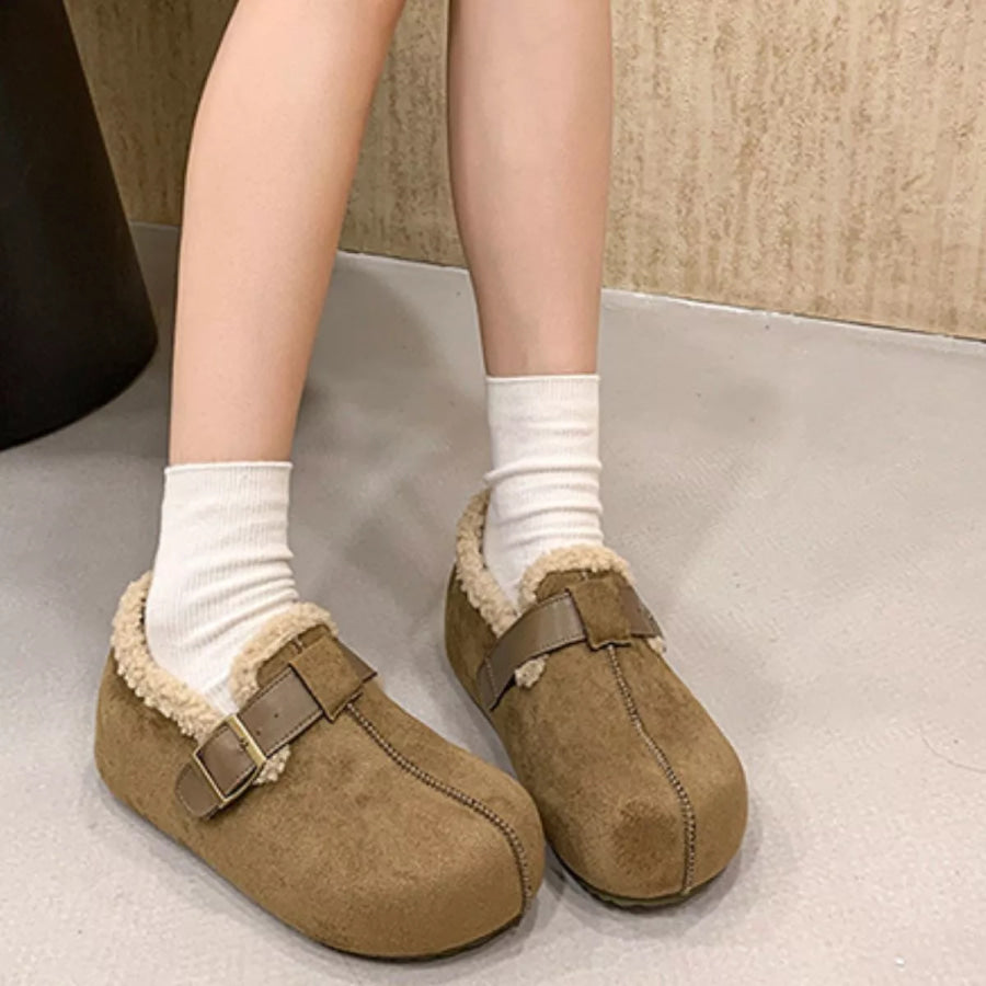 Round Toe Platform Slip-Ons Apparel and Accessories