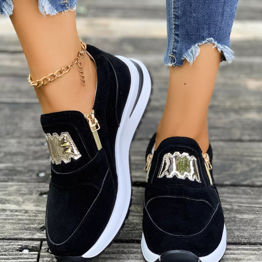 Round Toe Platform Slip-Ons Apparel and Accessories