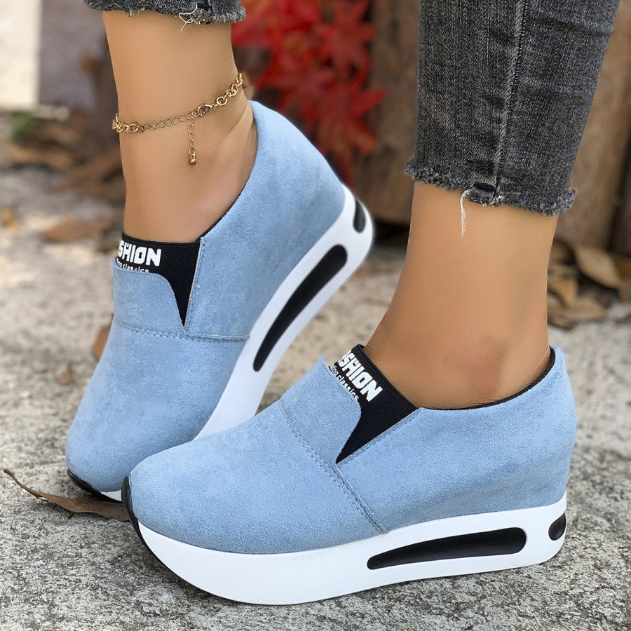 Round Toe Platform Slip-Ons Apparel and Accessories