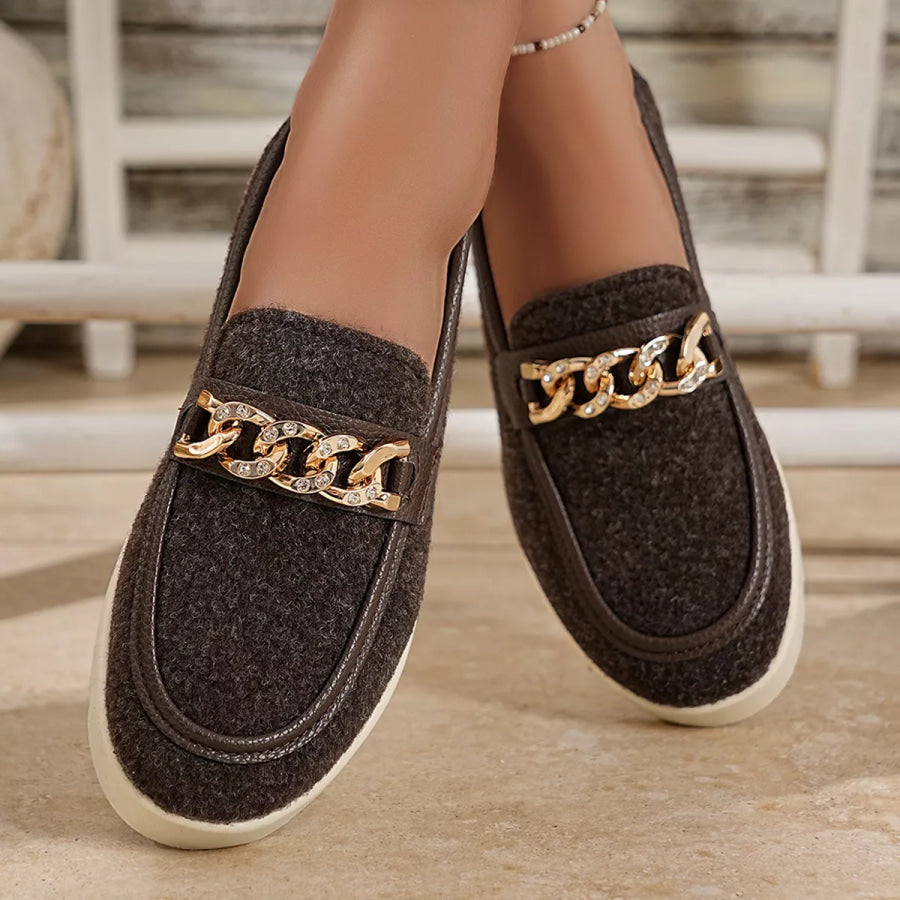 Round Toe Platform Slip-Ons Apparel and Accessories