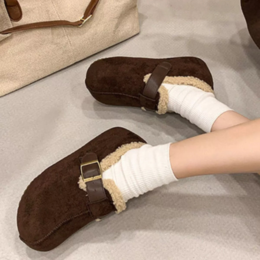 Round Toe Platform Slip-Ons Apparel and Accessories