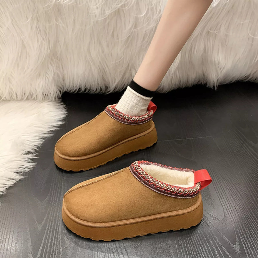 Round Toe Platform Slip-Ons Apparel and Accessories