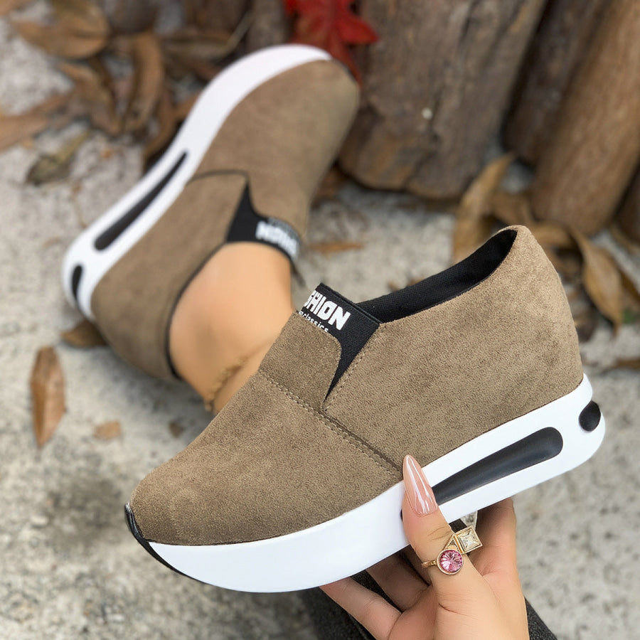 Round Toe Platform Slip-Ons Apparel and Accessories