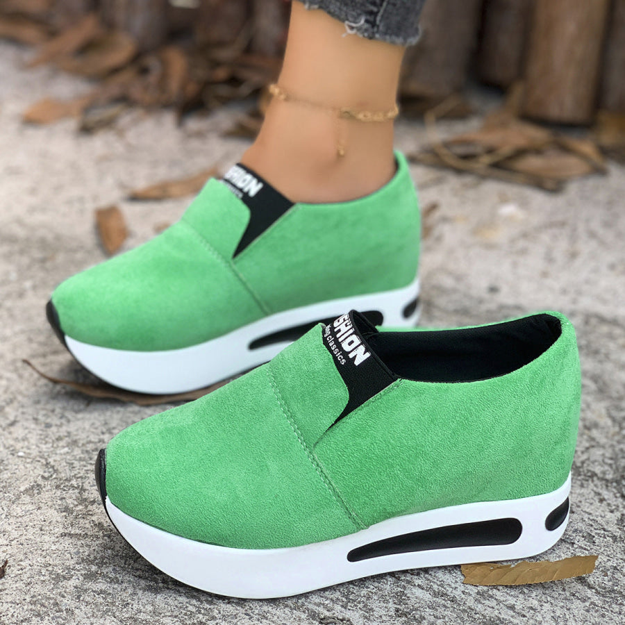 Round Toe Platform Slip-Ons Apparel and Accessories