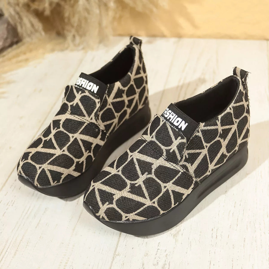 Round Toe Platform Slip-Ons Apparel and Accessories