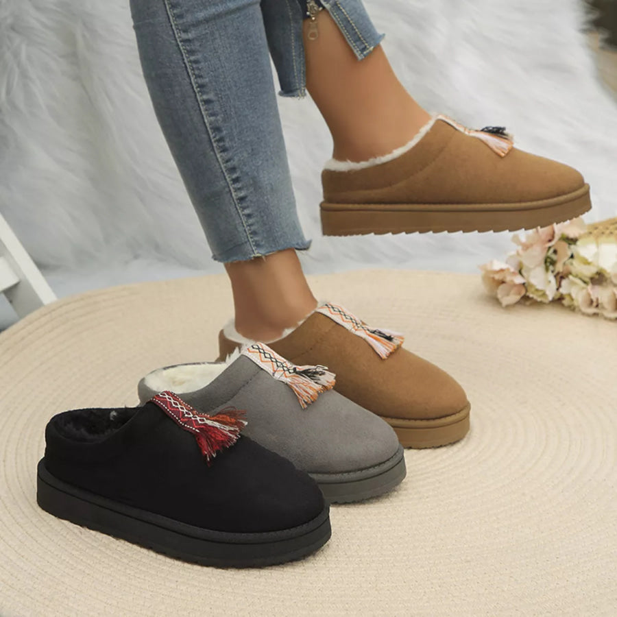 Round Toe Platform Slippers Apparel and Accessories